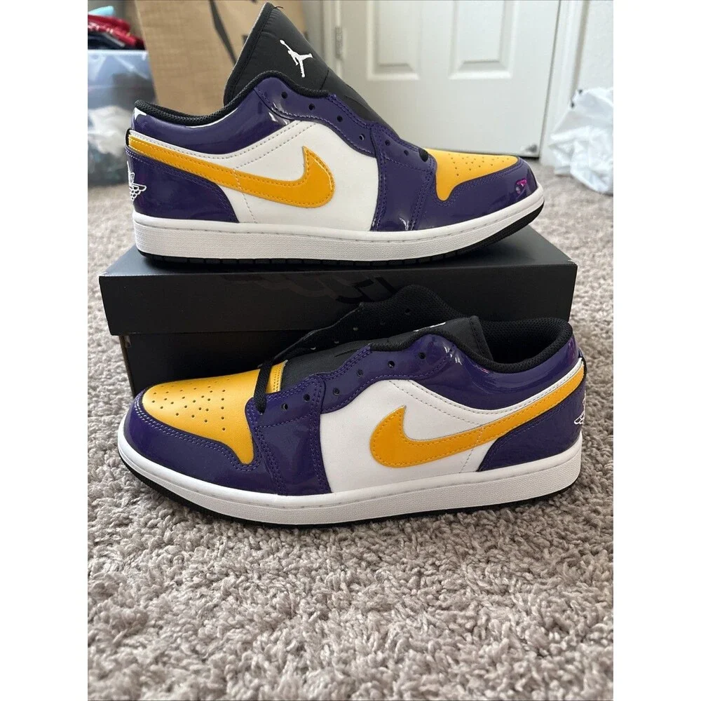 Nike Air Jordan 1 Low SE Shoes Lakers Court Purple IQ9389-547 Men's Sizes 10.5